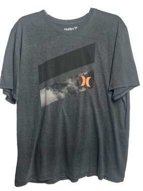 Hurley Mens Graphic T-Shirt Size XL Charcoal Heather Grey Logo